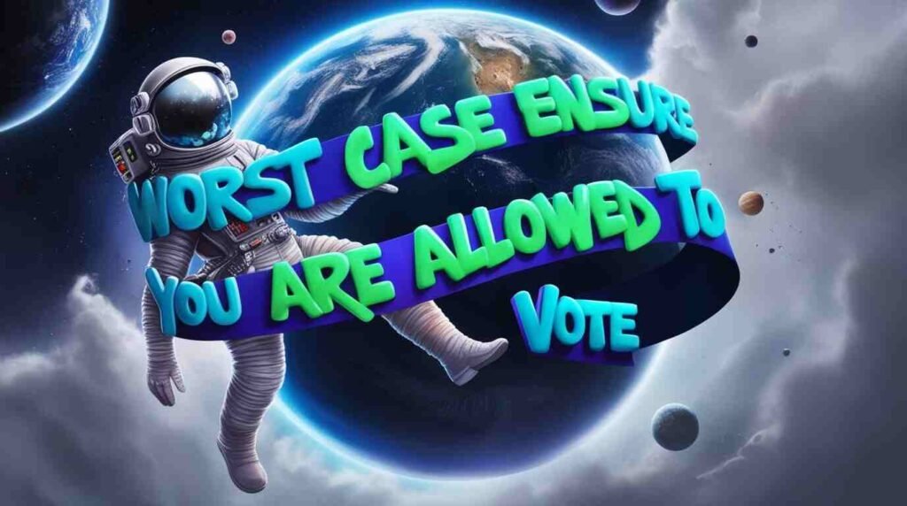 An image of Worst Case Ensure You Are Allowed To Vote From The Space​